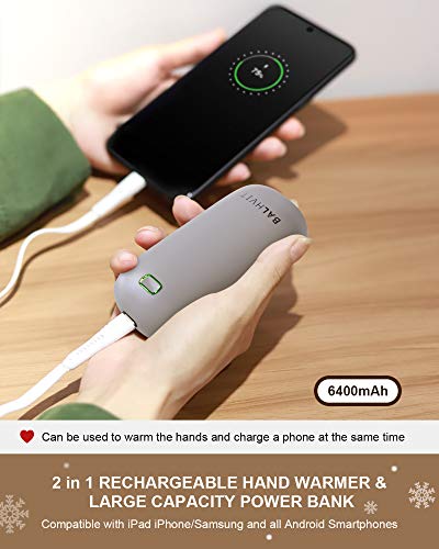 Balhvit 2s Instant Heating Rechargeable Hand Warmer, 6400mAh 5-10H Electric Hand Warmer Heater, Portable Pocket USB Battery Power Bank Reusable Hand Warmer for Outdoor Sports Warm Gifts for Women Men - Thumbnail 6