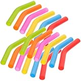 RUNROTOO Cubiertas de Silicona para Puntas de Pajitas de Acero Inoxidable 24 Piezas 6 Colores Tamaño Pequeño Protección Reutilizable para Cañitas en Reuniones y Picnic