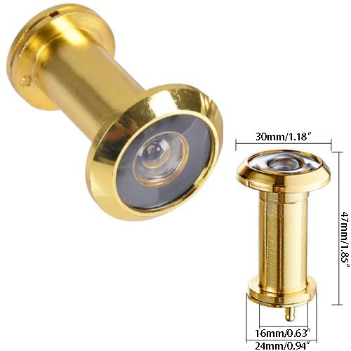 Uhppote Security Home Door Viewer Scope Brushed Spyhole Wide Angle (Golden) #TOP6