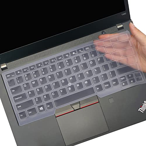 Image of Saco Silicone Skin Keyboard Protector Cover Compatible for Lenovo ThinkPad T14 14 inches Thin and Light Laptop 20W0S03C00 (2021) - Transparent