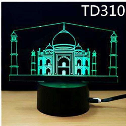 Preisvergleich Produktbild Architektonische Souvenirs 3D Nachtlichter USB und bunte, verfärbte Lampen Weihnachtsschmuck Geschenk für Babyzimmer 3D Lightsusb wiederaufladbare Jungen Mädchen präsentieren Dekor für Bar Club Partie