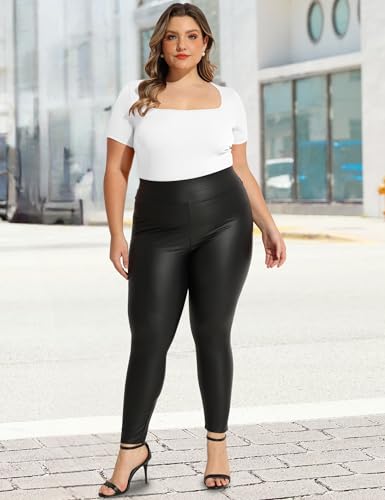 Image of FOREYOND Plus Size Bodysuits for Women Short Sleeves Square Neck Body Suit Tops Casual Basic Slim Fit Shirts Leotards