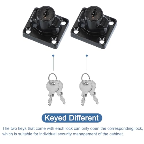 Image of MECCANIXITY Twist Knob Keyed Hasp Locks Safety Packlock Clasp Hasp Latches with Keys & Screws 3 Inch for Window Barn Drawer Cabinet Garage Closets Doors (Black)