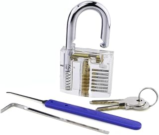 Übungs-Set für Anfänger, transparentes Schloss mit Dietrich-Werkzeug, günstiges Picking-Set (ein Kit)
