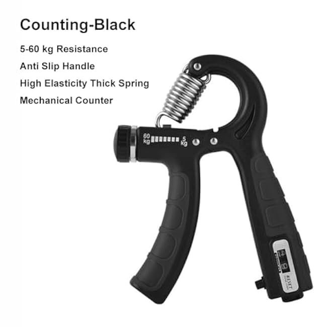 Grip Strength Trainer, Hand Grip Exerciser Strengthener with Adjustable Resistance 11-132 Lbs (5-60kg), Forearm Strengthener, Hand Exerciser for Muscle Building and Injury Recover