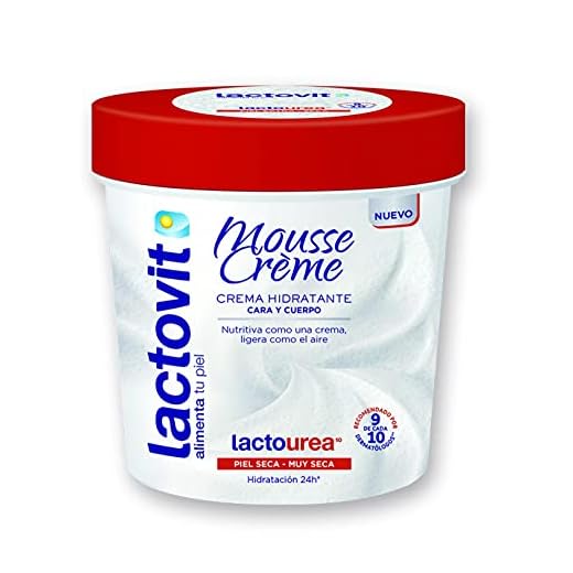 Mousse Crème Hidratante Lactourea para Cuerpo y Cara de 24H Duración, para Pieles Secas y Muy Secas