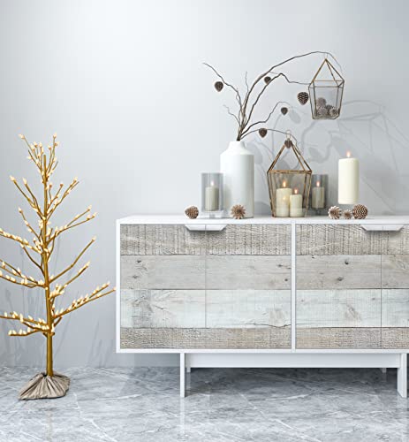 Kukantst Distressed Wood Wallpaper Wood Peel And Stick Wallpaper 17.71” X 472”Removable Vintage Wood Plank Wallpaper Look Shiplap Self Adhesive Decorative Wall Covering Cabinet Shelf Drawer Liner #TOP1