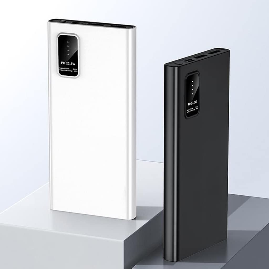 JJJ 10000 mAh dwukierunkowy super szybkie ładowanie powerbank o dużej pojemności lekki przenośny powerbank do szybkiego ładowania (kolor: biały)