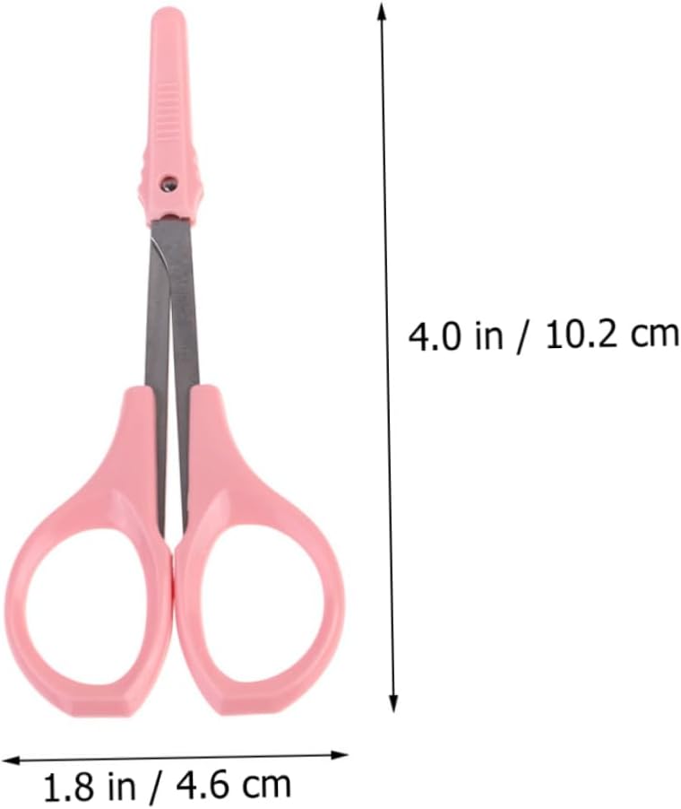 minkissy 4pcs Beauty Scissors Eyebrow and Eyelash Trimmers and Lightweight and Easy to Grip Beauty Tools for Daily Use and Travel