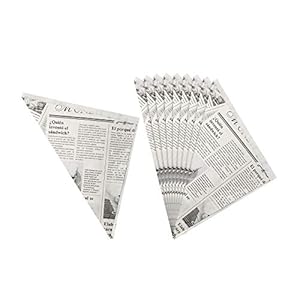 Fackelmann Fingerfoodpuntige zakjes, vetafstotend papier, papieren zakken in krantendesign (kleur: zwart/wit…