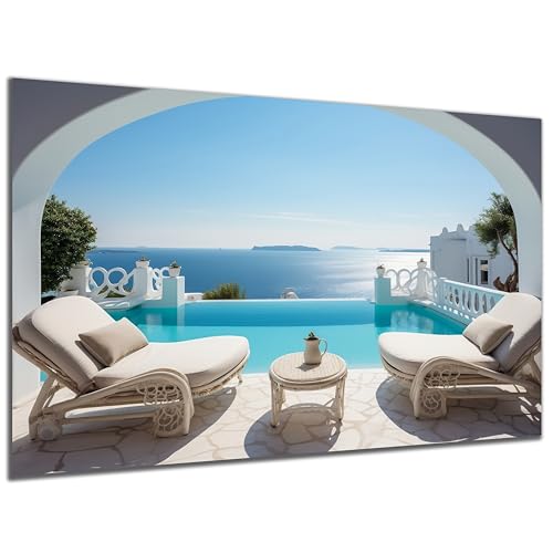 DARO Design - Wand-Bild auf 6mm HDF 30x20 cm Terassen-Aussicht - Wand-Deko...