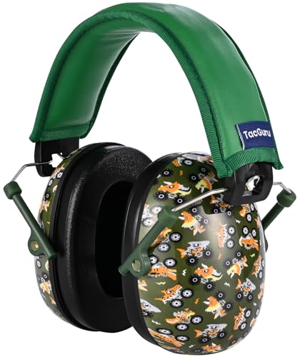 TacGuru Kids Ear Protection Earmuffs, Trucks Pattern