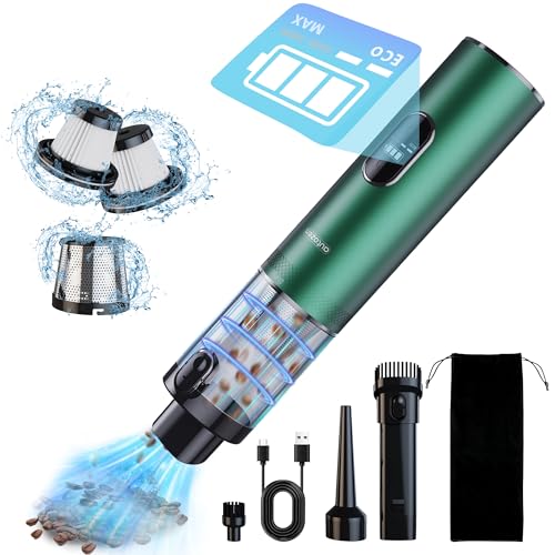 autozen Handheld Vacuum Cordless 17000Pa Powerful Suction, Portable 4-in-1 Car Vacuum with LED Display&Light, 2H Fast Charge, Multi-Nozzles for Car Interior Home Cleaning