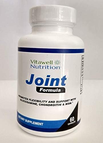 Vitawell Nutrition Joint Health Formula with Glucosamine, Chondrotin, Joint Health Blend with Boswellia & MSM - Natural Flexibility & Mobility Support for Pain & Soreness - 60 Capsules
