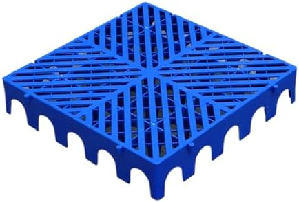 Durable Lightweight Interlocking Plastic Pallets & Moisture-Proof Storage Pads - Ideal for Cold Storage, Garages, Patios, Basements - Blue Floor Tiles for Easy Organization