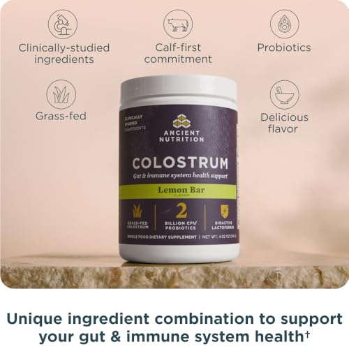 Ancient Nutrition Grass Fed Bovine Colostrum Superfood Powder, Lemon Bar - image 3
