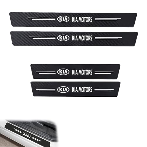 Image of 4PCS Car Door Carbon Fiber Sill Edge Anti-Scratch Guard Protector Accessories Compatible for Seltos, Sonet, Syros, Carens, Carnival, EV6, EV9, Clavis