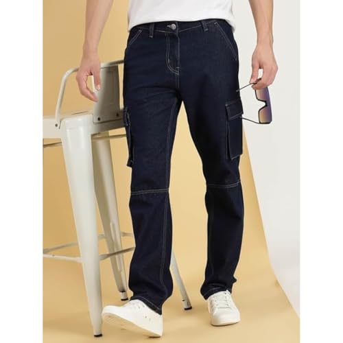 Image of Blue Jeans for Men Regular Fit - Cotton Jeans Pant for Men, Regular Denim Jeans for Boys - Light Fade Jeans for Men
