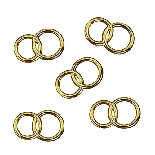 25x Goldene Doppelringe Deko – Doppel Ring Streuteile für Hochzeit,...