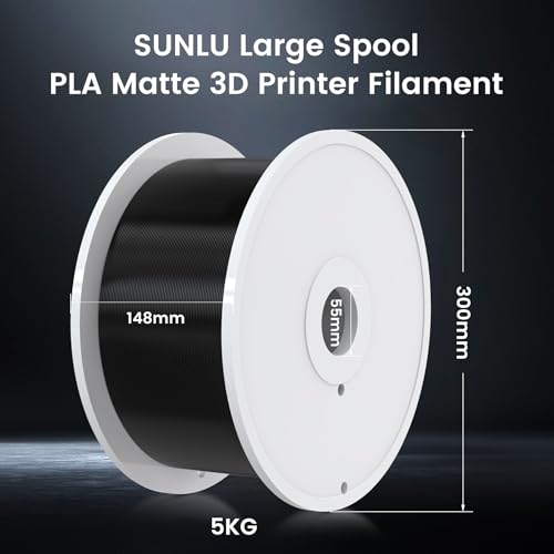 Image of SUNLU 3D Printer Filament PLA Matte 1.75mm, 5kg（11lbs） Large Spool PLA Filament for Big Project, Smooth Matte Finish, Neatly Wound Filament, Fit Most FDM Printer, 5KG-1 Pack, White
