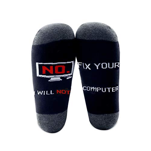 MBMSO Computer Programmer Socks Geek Gifts 2 Pairs No I Will Not Fix Your Computer Science Socks Gifts