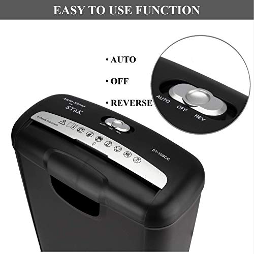 Image of SToK (ST-10Scc) 6-Sheet Strip Cut Paper and Credit Card Shredder with 10 Liter Waste Basket Capacity (1 Year Offsite Warranty)