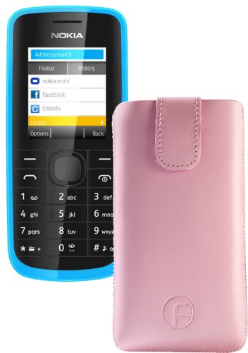 Original Favory Etui Tasche für / Nokia 130 / Leder Etui Handytasche Ledertasche Schutzhülle Hülle Hülle Lasche mit Rückzugfunktion* in rosa