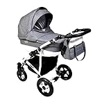 Cleo Kombi Kinderwagen 3 in 1 grau/weiß