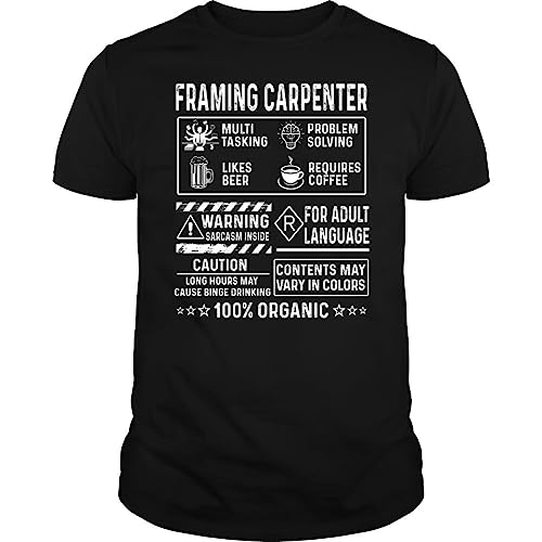 Framing Carpenter Multitasking Problem Solving Job Title - Unisex Tee Black