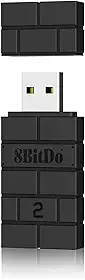 8Bitdo Adaptador de controle adaptador 2 USB sem fio para Switch/Switch 2, Windows, Mac e Raspberry Pi, compatível com controle Bluetooth Xbox Series X e S, Xbox One, PS5/PS4/PS3