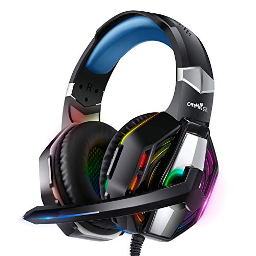 PC Gaming Headset with Noise Canceling Mic,RGB Lights,Compatible with Laptop Mac, PS4, Xbox one.