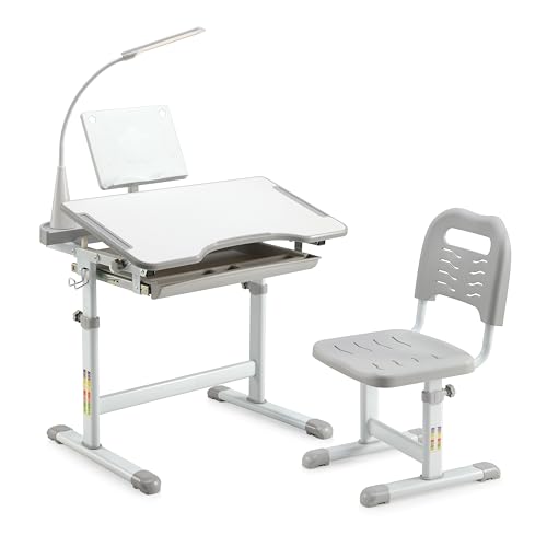 Diroan Kids Height Adjustable Desk and Chair Set