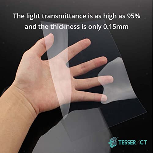 Image of TESSERACT FEP Non Adhesive Transparent Release Film Sheet for MSLA UV Photocuring LCD 3D Printer I Saturn, Saturn S I Sonic Mini Resin 3D Printer SLA DLP 3D Printer Accessories (Qty 1, 245x170x0.15mm)