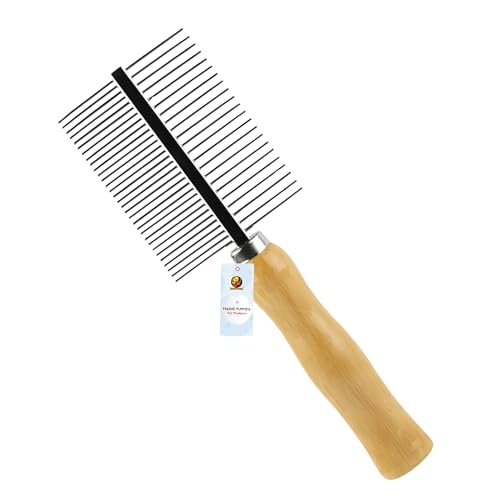Foodie Puppies Double Side Steel Needles Comb for Dogs and Cats - (Wooden Comb) | Grooming Rake Shedding Comb for Dogs, Cats - Cleaning Supplies (Wood