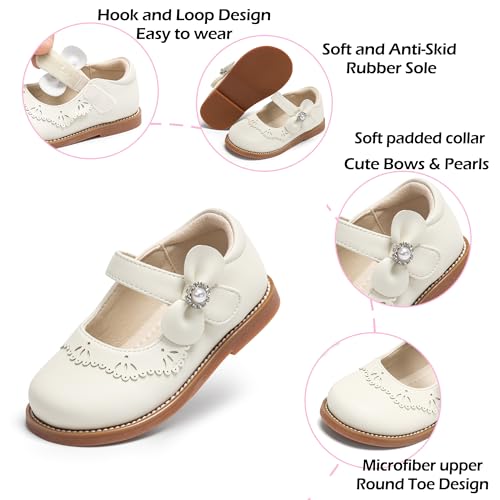 Image of PHIRAMIN Toddler Girl Mary Jane Student Oxford Shoes-Little Girl School Uniform Shoes for Wedding Party