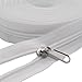 YaHoGa #5 White Nylon Coil Zippers by The Yard Bulk 10 Yards + 25pcs Sliders for DIY Sewing Tailor Crafts Bags (#5 White)