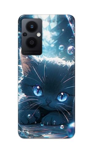 Image of Printed Hard Back Cover Case for Oppo F21 Pro 5G | Oppo F21s Pro 5G | Oppo Reno 7Z 5G Back Cover (Cute Cat) -1111