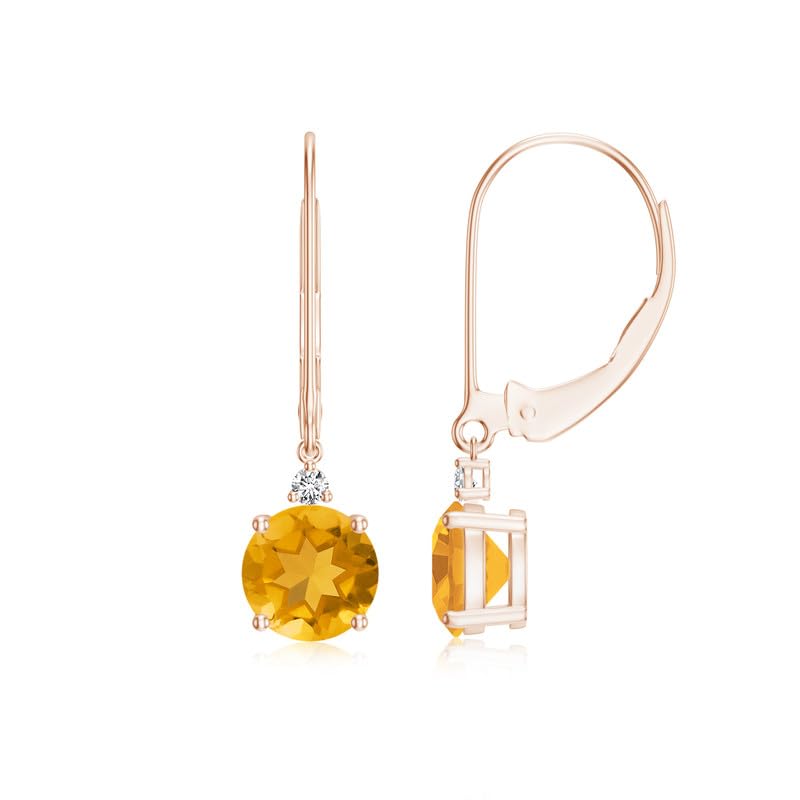 Image of Goldhartz 2 Ct. Natural Amethyst 6 mm Leverback Earrings for Women in 14k Gold Micron Plated 925 Sterling Silver, January Birthstone Dangle Earrings Jewelry for Her