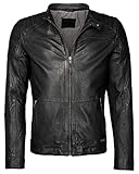 MUSTANG Herren Lederjacke Mit Absteppungen Wellington Black XL