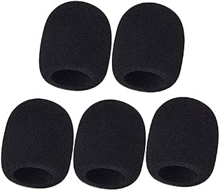 5pcs Thick Handheld Stage Microphone Windscreen Foam Anti-Jet Sponge Cover (Black)
