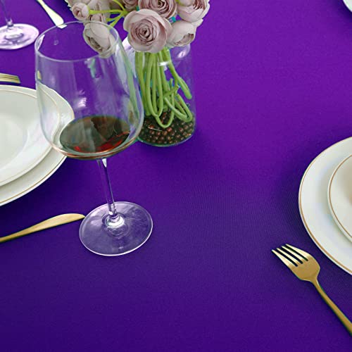 Image of FOLINS&HOME Purple Rectangle Tablecloth 60 x 84 Inch Waterproof Table Cloth | Wrinkle Free Polyester Table Cloths, Spillproof Heavy Duty and Washable Table Cover for Party, Banquet - Rectangular /Oblong
