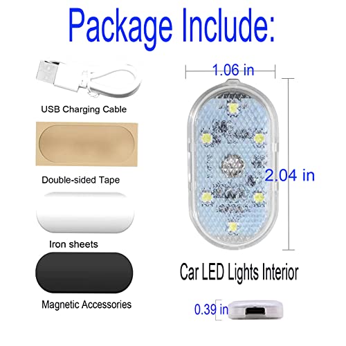 Lámparas LED para interior de auto, 3 piezas, luz cálida miniatura 4