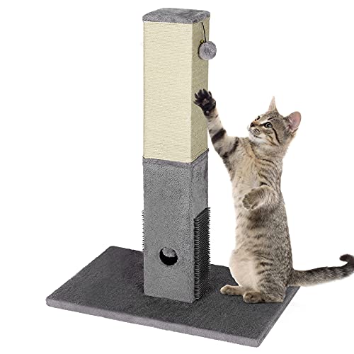 Arbre à chat griffoir anti-griffures pour chaton avec peigne de massage
