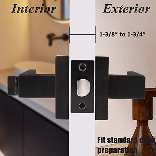 10 Pack Probrico Commercial Heavy Duty Privacy Door Levers, Flat Style Door Handle Set For Bed And Bath, Left Or Right Handing Leverset Lockset, Oil Rubbed Bronze Finish #TOP1