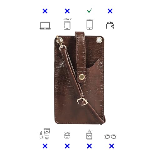 Image of Bagsy Malone Women's Small Cross-Body Phone Bag Stylish Vegan Leather Mobile Cell Phone Holder Pocket Purse Wallet Sling Bag Mini Shoulder Bags