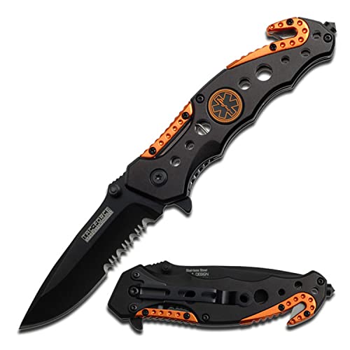 NDZ Performance TAC-Force Spring Assisted Opening EMT EMS Orange Rescue Folding Pocket Knife New