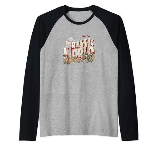 T-shirt Raglan Jurassic World Dinos & Flowers Vêtement Baseball Imprimé