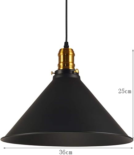 Miniatura 7 de Lámpara colgante de cuerno ajustable, lámpara de hierro retro para sala de estar, restaurante, cafetería y espacios de loft (diámetro 14.2 in)