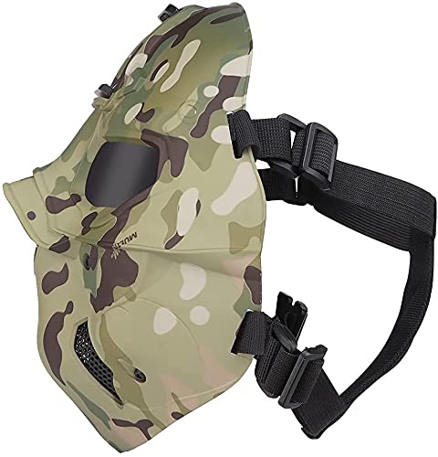 NC Maschera Frontale da Paintball Softair di Nuovo Stile, con Occhiali, Base per Adattatore per Visione Notturna, Maschera Selvaggia Tattica