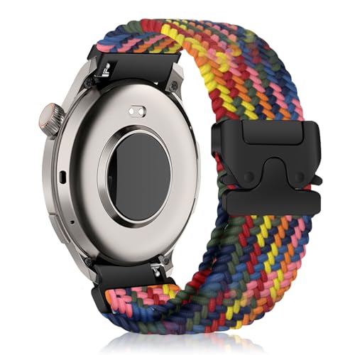 #VerdientProvisionen<br>22mm Nylon Armband f?r Amazfit Balance 2/Balance/Bip 6/Bip 5/Cheetah Pro Geflochtenes Ersatzarmband f?r Amazfit GTR 4/3 Pro/3/GTR 2e/GTR 47mm/Stratos 3/2/Nexo/T-Rex 3 Pro 48mm - Regenbogen